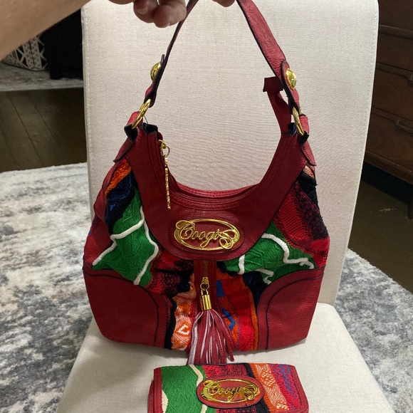 COOGI Handbags - Vintage COOGI rare knitted red gold multicolor purse bag & wallet Hobo Shoulder